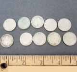 Lot of 10 V Nickel Coins