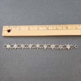 Vintage Silver Tone Linked Flowers Bracelet