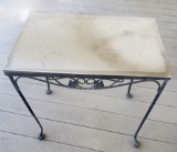 Wrought Iron Patio Side Table, Plexiglas Top