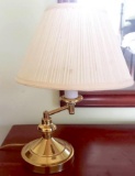 Brass Finish Swing Arm Bedside Lamp