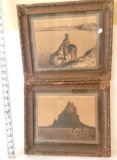 Lot of 2 Antique Framed Native American Portraits