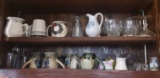 Cabinet Lot of Vintage Mugs, Creamers, Glassware