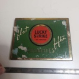 Vintage Metal Lucky Strike Flat Fifties Cigarette Box