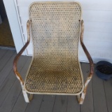 Vintage Metal and Woven Patio Chair 