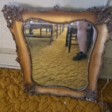 Antique Ornate Wood Framed Mirror 