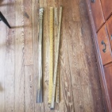 Lot of Vintage Yardsticks and Copper Trim Molding