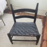 Antique Woven Seat Bedside Chair/Stool