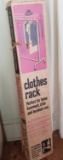 Vintage Chrome Plated Rolling Clothing Rack in Original Box