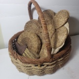 Basket Containing, Brush, Wicker Items