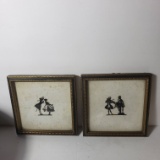 Lot of 2 Vintage Silhouette Prints