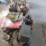 Great Lot of Items In Garage - Typewriter, Vintage Tins, Extension Cord, Bread Box and More