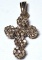 10K Gold Small Cross Pendant with Small Stones