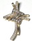 10K Gold Cross Pendant with Clear Stones