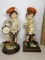 Pair of Decorative Molded Resin Children with Musical Instruments Figurines
