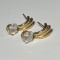 14K Gold Earrings with Clear Stones