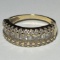 14K Gold Ring with Clear Stones Size 8