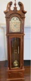 Wooden Grandmother Clock with Decorative Weights