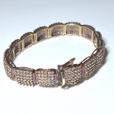 Gorgeous 10K Gold Bracelet with Clear Stones