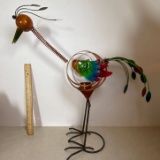 Crazy Metal Bird Candlelight Holder with Coiled Neck