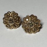 10K Gold Flower Shaped Earrings