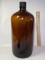 Tall Brown Glass Bottle with Lid