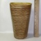 Nice Shawnee Pottery Vase with Grass Look Exterior & Yellow Interior