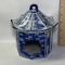 Blue & White Porcelain Decorative Pagoda  Bird House