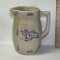 Antique Blue & White Pottery Pitcher