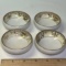 Set of 4 Vintage Hand Painted Nippon Footed Dishes with Gilt Accent