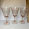 Lot of 3 Etched Pink Depression Stems