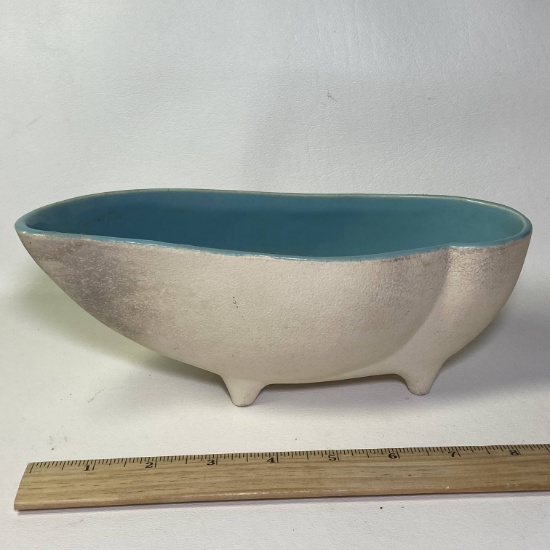 McCoy Pottery Footed Planter with Turquoise Interior #207 USA