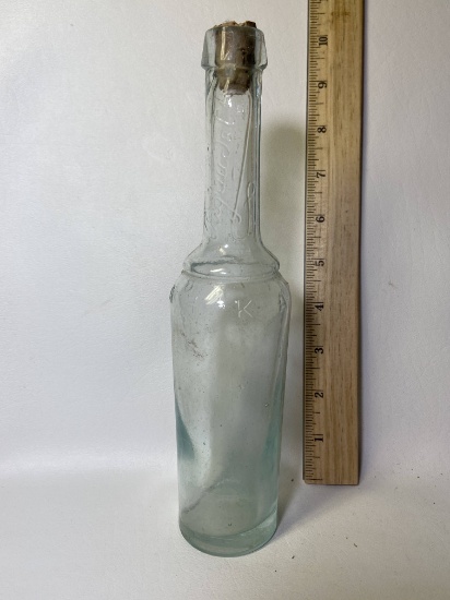 Tall Blue Tinted Bottle with Cork