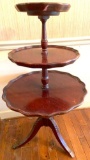 Antique 3-Tier Mahogany Pie Crust Table