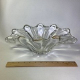 Beautiful Vintage Heavy Glass Oblong “Splash” Bowl