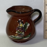 Hand Painted Pottery Creamer Signed on Bottom