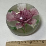 Beautiful Vintage Art Glass Flower Paperweight