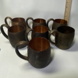 Lot of 7 Vintage Copper Mugs by West Bend Aluminum Company