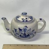Blue & White Porcelain Windmill Tea Pot