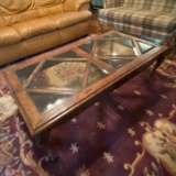 Wooden Glass Top Ball & Claw Coffee Table