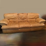 Vintage Gold Leather Sofa