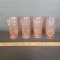 Set of 4 Vintage Pink Whitehall Cubist Colony Colonial Glass Footed Goblets