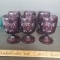 Lot of 6 Vintage LE Smith Amethyst Purple Goblets