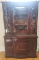 Vintage China Cabinet with Plate Groove, Lighting, 3 Drawers and 2 Doors with Shelves