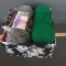 Box Containing 4 Large Rolls of Yarn