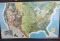 Vintage Framed Rand McNally 3D United States Map