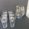 New Acrylic Pitcher with 6 Vintage Coca Cola Glasses