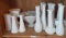 Shelf Lot of Mixed Vintage Milk Glass Decorative Pieces