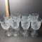 Lot of 8 Vintage Footed Pressed Glass Drinking Glasses