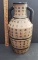 Asian Pottery 2 Handle Vase With Chinese Character Writing