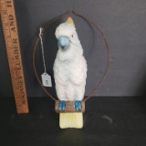 Vintage Ceramic Swinging Cockatoo Planter